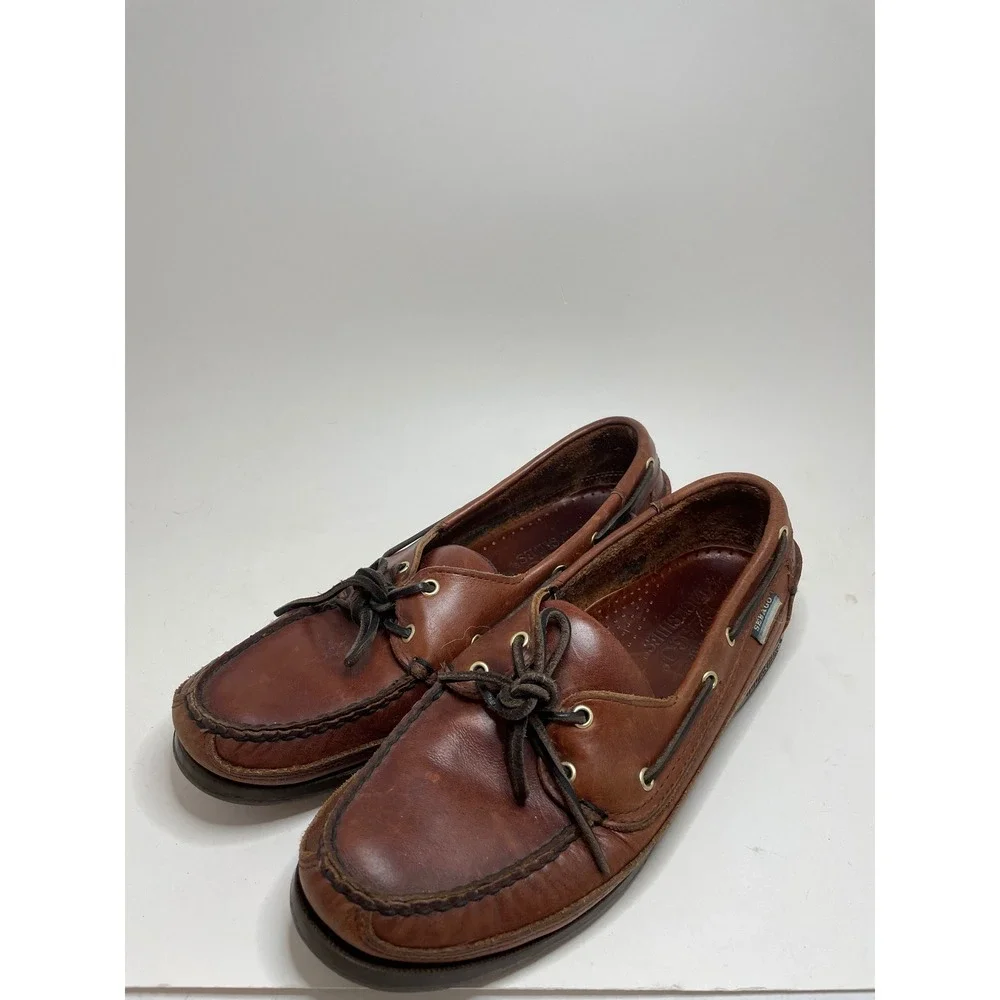 Sebago Mens Boat Shoes 8.5 Brown Docksides Leather Classic Loafers